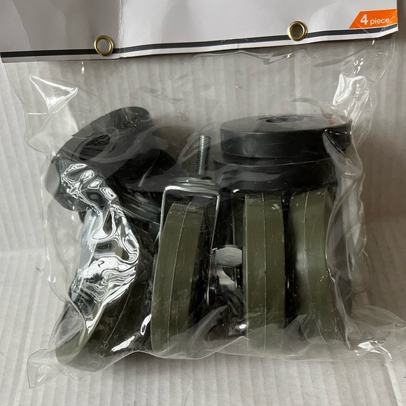 HDX 4 in 4-Piece Swivel Casters with Bumpers - Picture 3 of 13